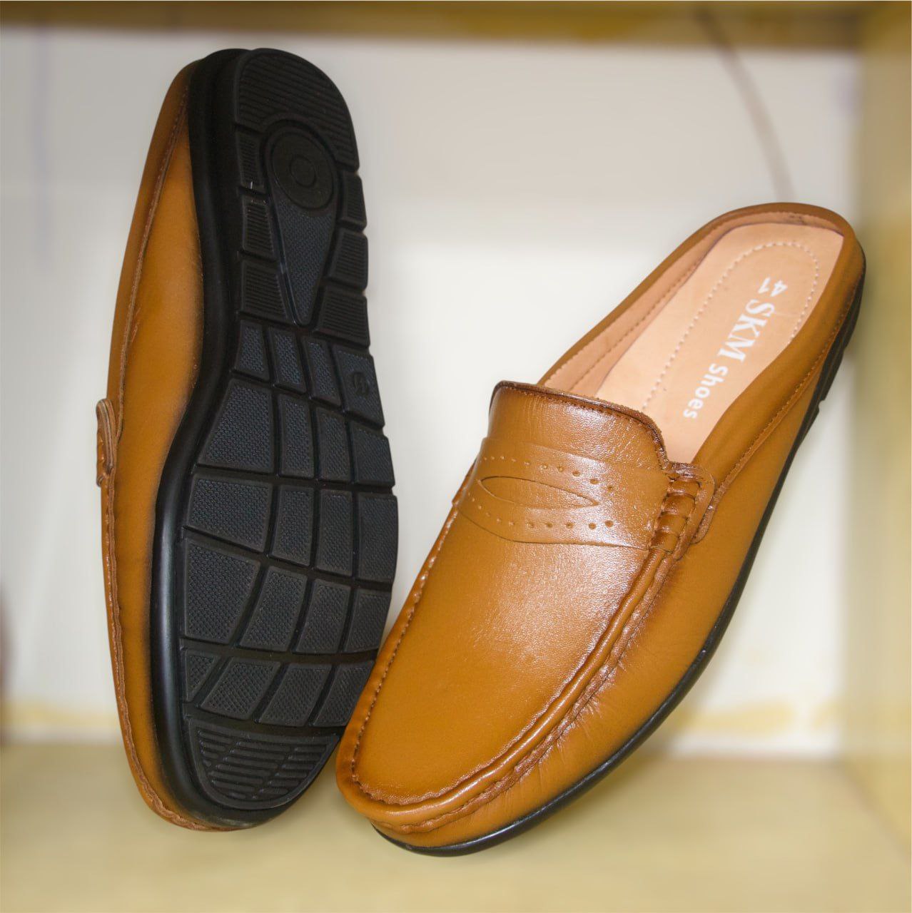 awesome stylish original leather casual half loafer shoes