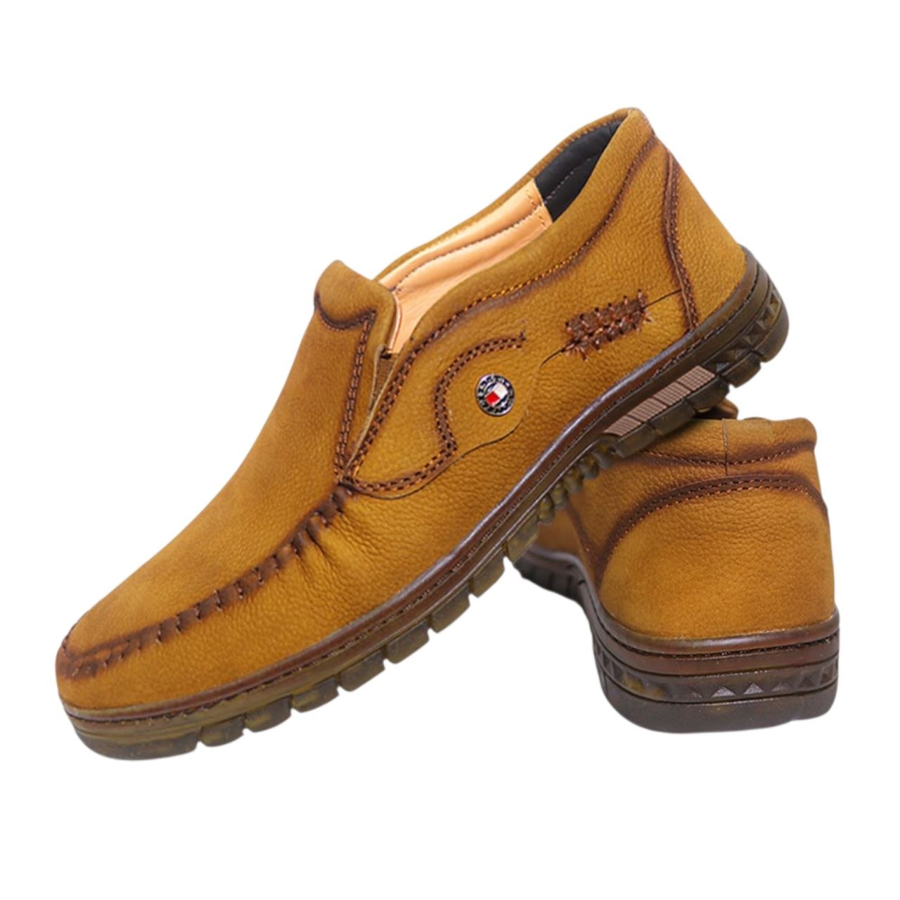 Pair of comfortable men slipon leather shoes in light brown colo Awesome Stylish Premium Casual Shoes