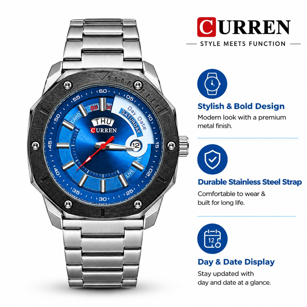 CURREN Premium Men's Watch ✨⌚ 🔥 প্রিমিয়াম লুক, স্টাইলিশ ডিজাইন—আপনার ব্যক্তিত্বে যোগ করুক নতুন মাত্রা!