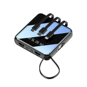 Mini Power Bank With 4 Built-In Cables – Fast Charging 20000mAh