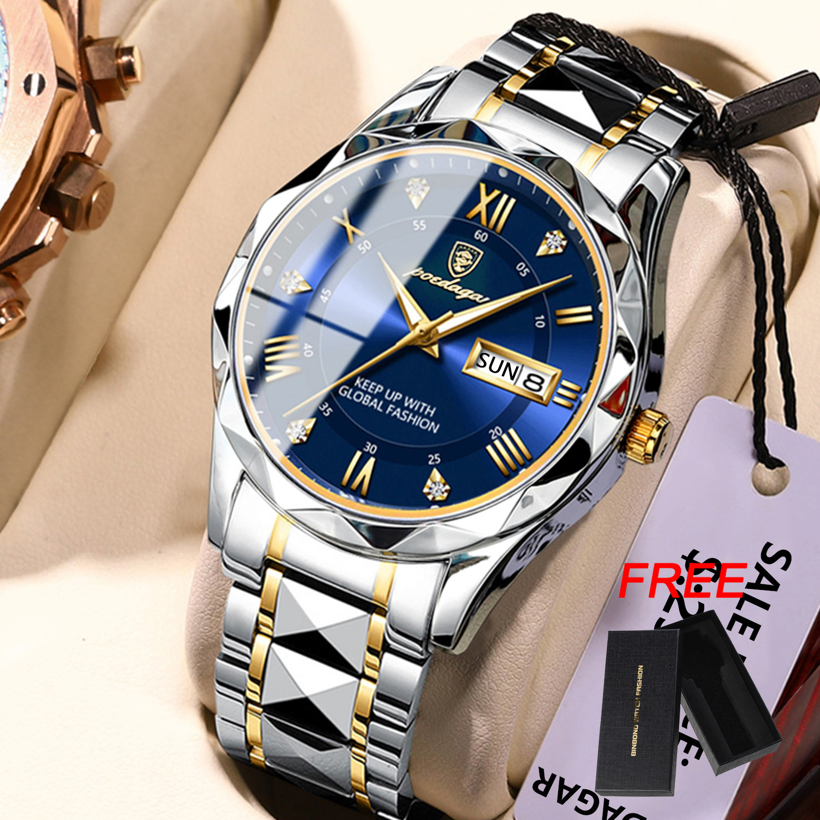 Poedagar 615 Diamond Cut Watch For Men Original