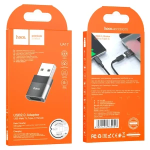 HOCO UA17 USB Male to Type C Female Adapter